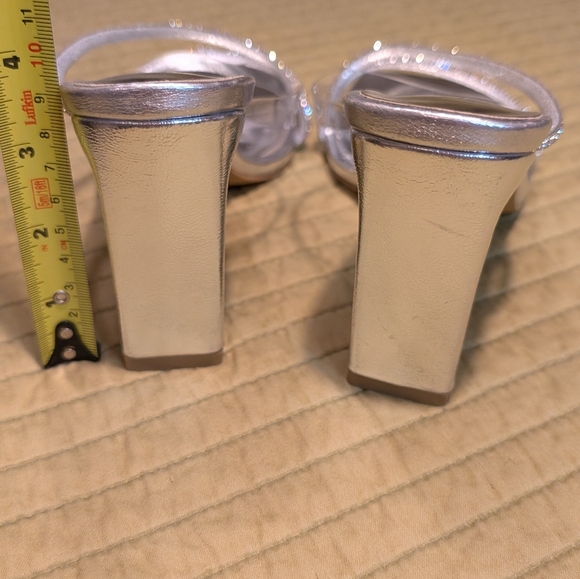 Billini Reva Silver Slip On Mule Women's Rhinestones Heels Size 7 Sparkly Shoes - Picture 16 of 16